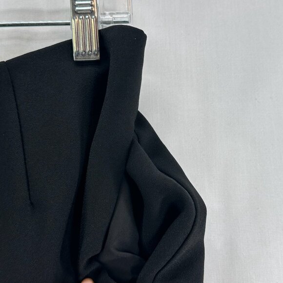 Banana Republic Flounce Mini Skirt Womens Sz 10 Back Zip Lined Ruffle Hem Black - Picture 10 of 13